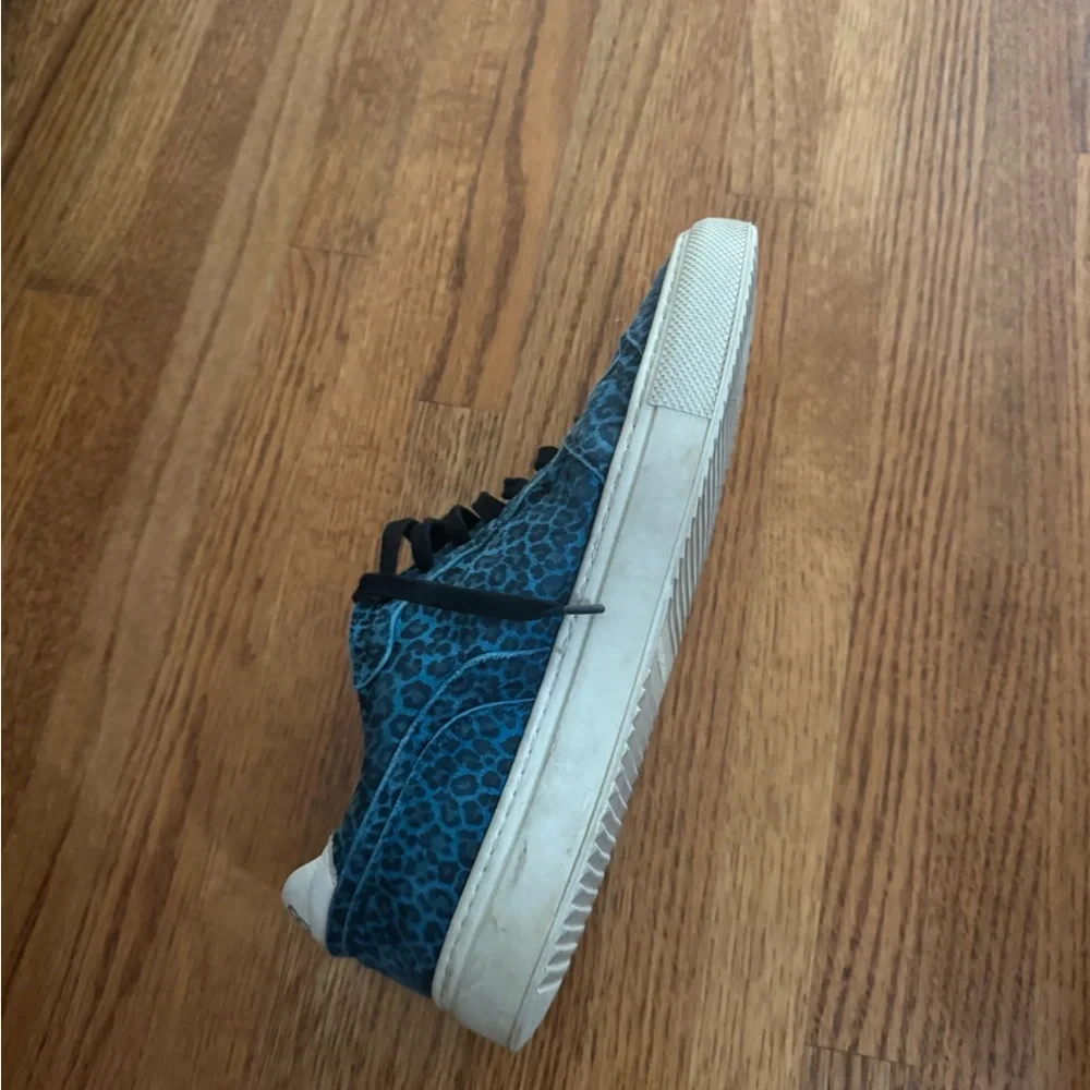 P448 Blue Leopard Print Sneakers - Picture 2 of 10
